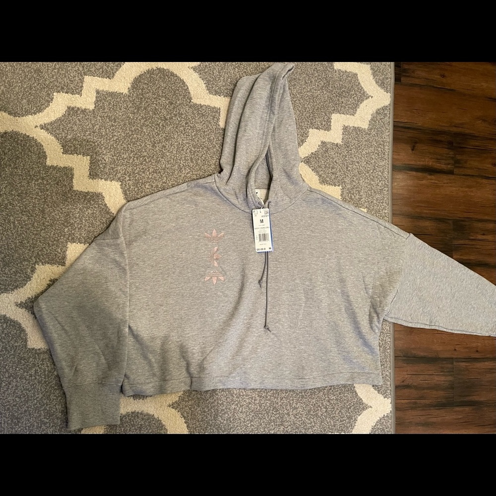 Adidas oversized cropped hoodie